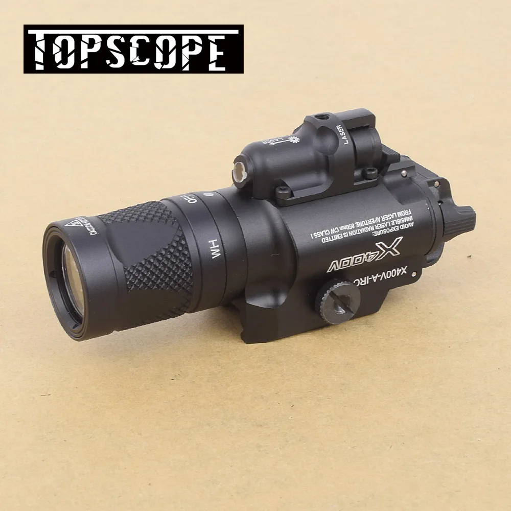 

SF X400V LED Flashlight Constant / Strobe With Red Laser 500 Lumens For Rifle Scope For Hunting Handgun Flashlight