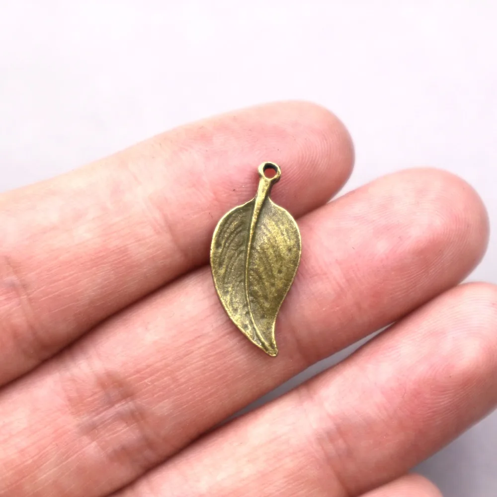 

25pcs Antique bronze Tone leaf Charms For Jewelry Making 24*11mm