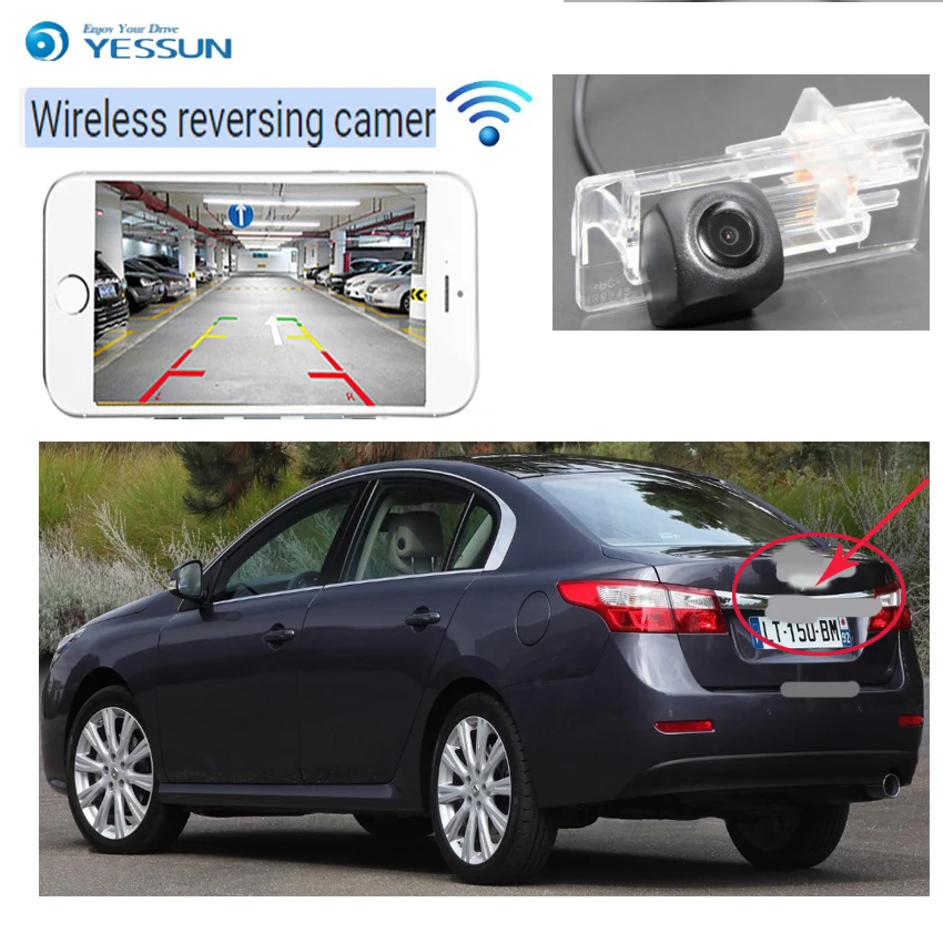 2 LiisLee wireless rear view camera for Renault Latitude for Samsung SM5 2010~2018 CCD Night Vision Backup camera license plate Camera