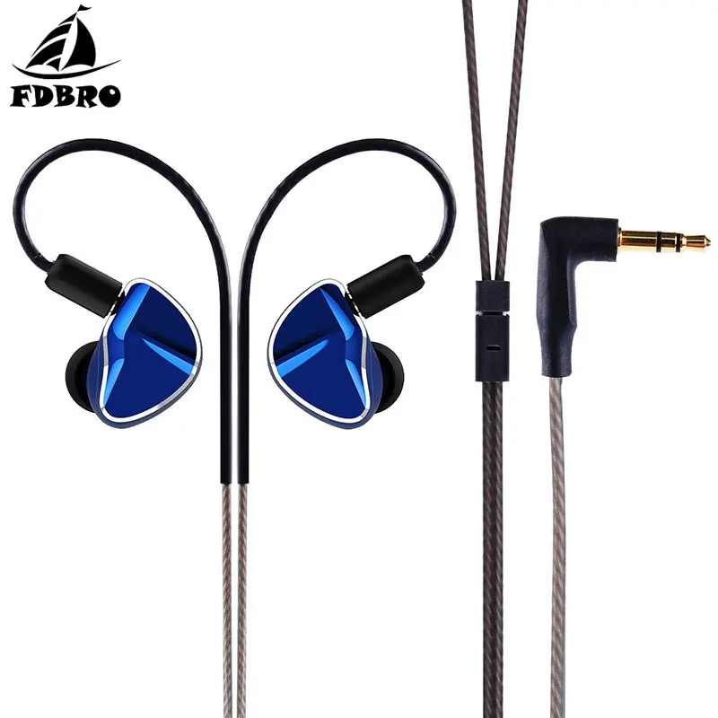 

FDBRO HIFI DJ Monitor Running Sport Earphone Earbud D2B4 2DD+4BA 10mm Graphene Diaphragm Dynamic Driver Hybrid In Ear Earphone