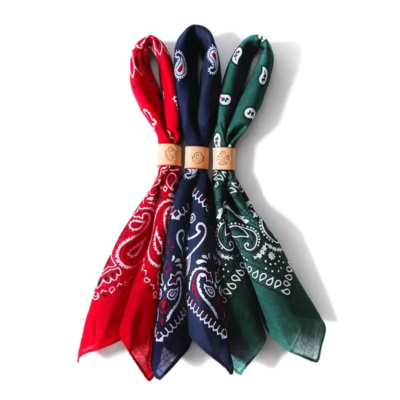Японский стиль Харадзюку Многофункциональный унисекс хлопковый квадратный шарф винтажная Цветочная повязка на голову с Пейсли Бандана Хип-хоп браслет на шею галстук