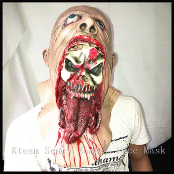 

Hot !Free size Halloween Party Scary Zombie Mummy Full Face Mask With Bloody Mouth Evil Alien Ghost Head Horror Ghost Masks Toys