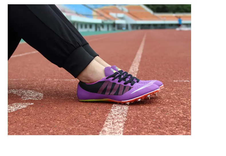 Мужская и женская дышащая спортивная обувь с шипами для тренировок, спринт, легкая обувь на шнуровке, спортивная обувь