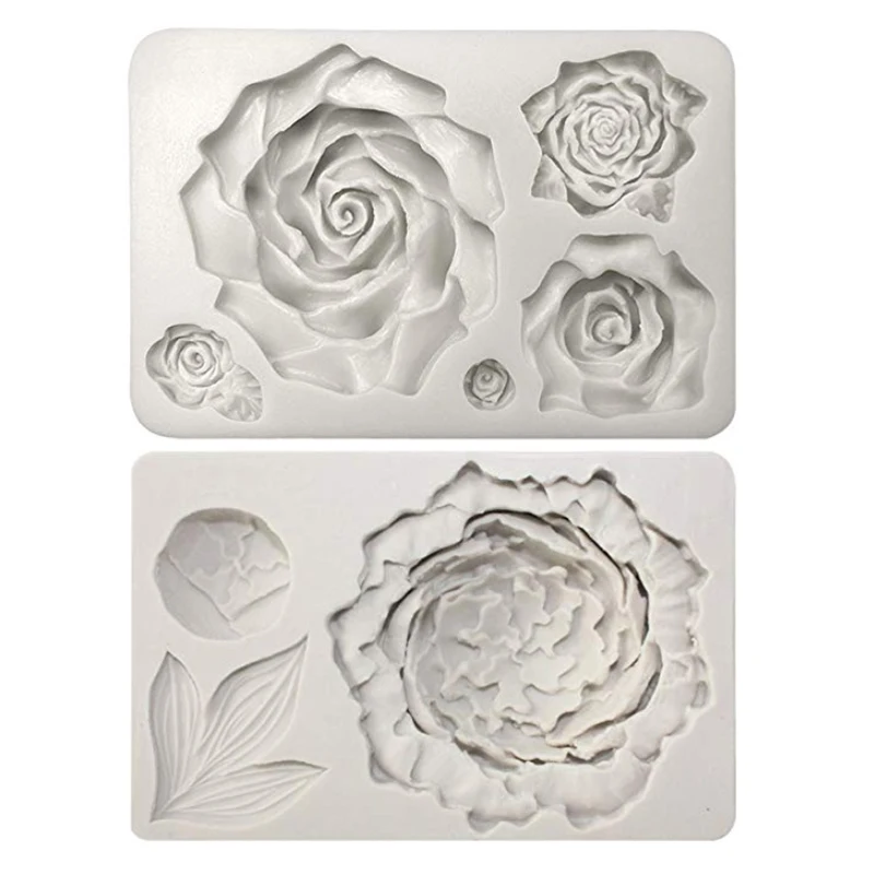 

Large Rose and Peony Flower Mould Silicone Mold Fondant Cake Decorating Tool Gumpaste Sugarcraft Chocolate Forms Bakeware