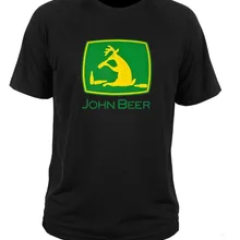 Хип-хоп Сращивание футболки Футболка Джон пиво Джон олень Забавный Логотип футболка Размеры S до 3XL экипажа средства ухода за кожей Шеи