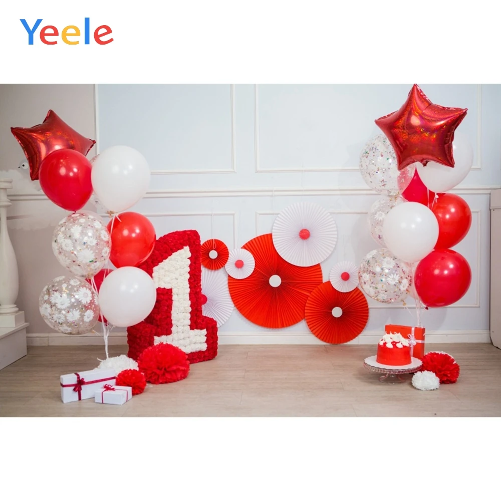 

Yeele Baby 1th Birthday Party Backdrops Balloons Stars Vinyl Photography Background Photographic Backdrop For Photo Studio