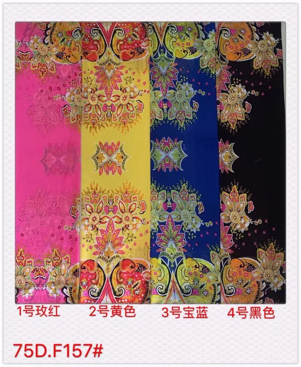 

2018new 75D printing chiffon fabric paisley with totem pattern for clothing fabrics and scarf YH-157