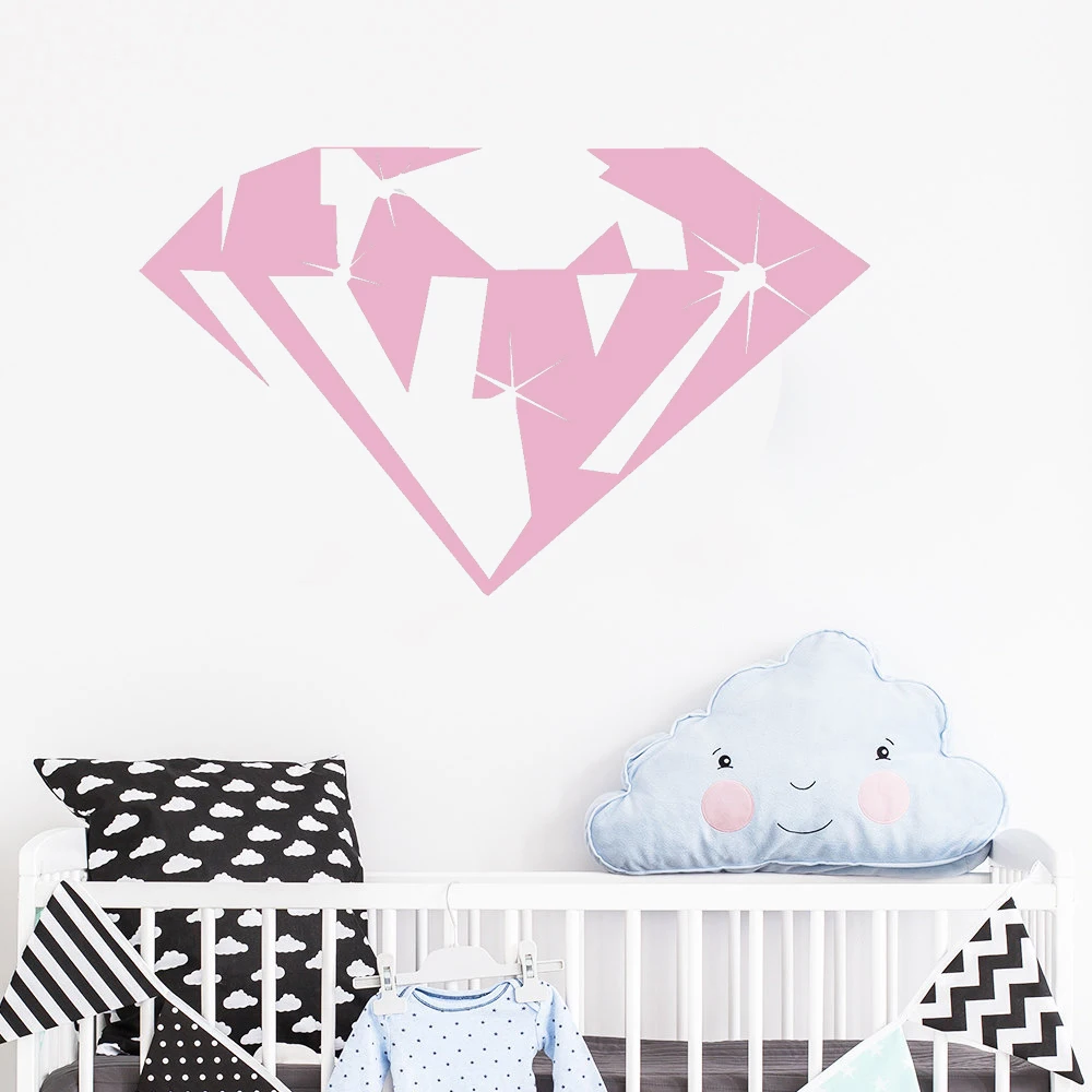 New Design Diamond Vinyl Wall Sticker Kids Rooms Home Decor Gemstone