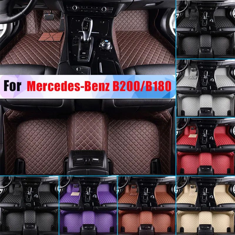 

Waterproof Car Floor Mats For Mercedes-Benz B200/B180 All Season Car Carpet Floor Liner Artificial Leather Full Surrounded