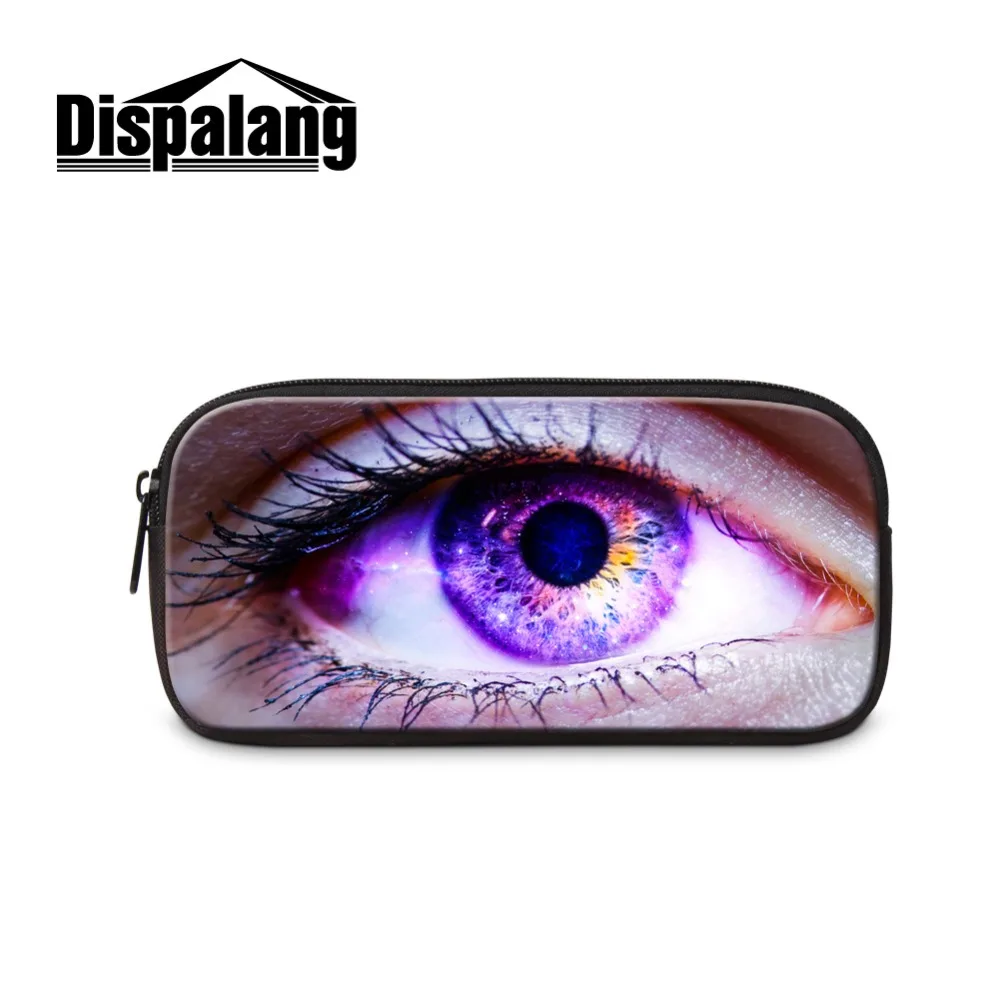 

New Design Your Own Eyes Image Amazing Printing Polyester Fabric Trendy Cosmetic Box Bag for Women Beauty Clutch on Makeup Girls