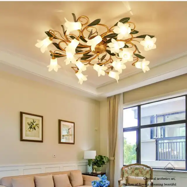 Modern Bedroom Flower Decoration Ceiling Lights Living Room