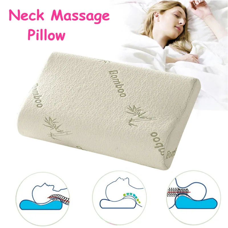 Neck Massage Pillows Memory Foam Orthopedic Bamboo Fiber Sleeping