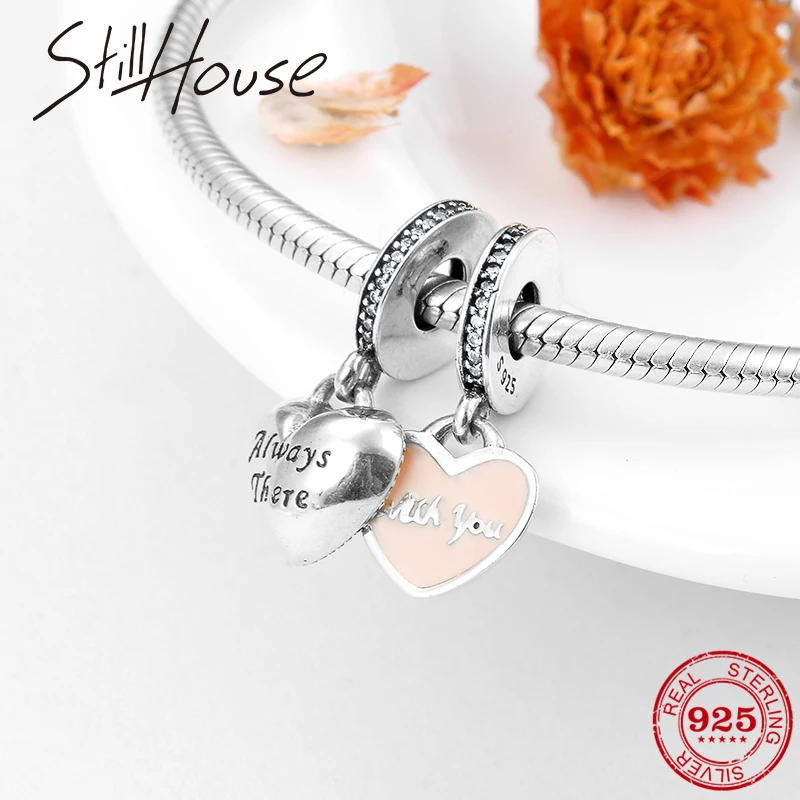 

Valentine's Day Gift Heart Always There with you 925 Silver fine Pendant For Jewelry Making Fit Original Pandora Necklace