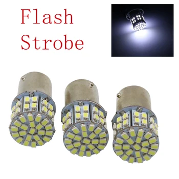 

YSY 50Pcs Strobe Flash BA15S 1156 P21W 50SMD 1206 DC12V Car Light Brake Turn Signals Rear Parking Reverse S25 Lamps White