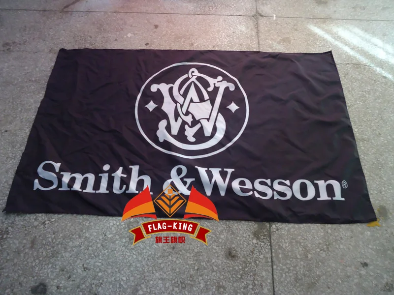 

smith wesson flag, smith wesson banner,100% polyster 90*150 CM flag,flag king