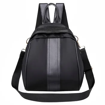 

HTNBO Brand Backpack Women Fashion Small School Bags for Girls Black Scrub Soft PU Leather Dual-use Female Backpacks sac a dos