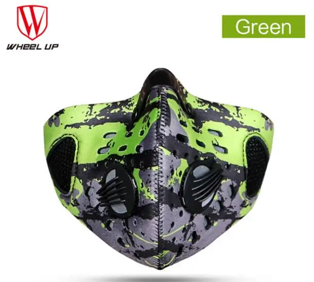 Осенне-зимние велосипедные маски для мужчин и женщин, ветрозащитные Анти-туманные пылезащитные маски PM2.5 с активированным углем, пылезащитные маски, фильтры для лица - Цвет: Зеленый
