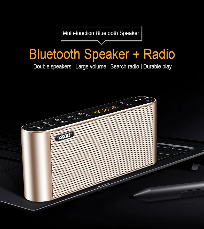 

Q8 Bluetooth Speaker Portable Wireless Handsfree Pocket Audio Speaker Subwoofer HiFi Led Display Speaker with Mic