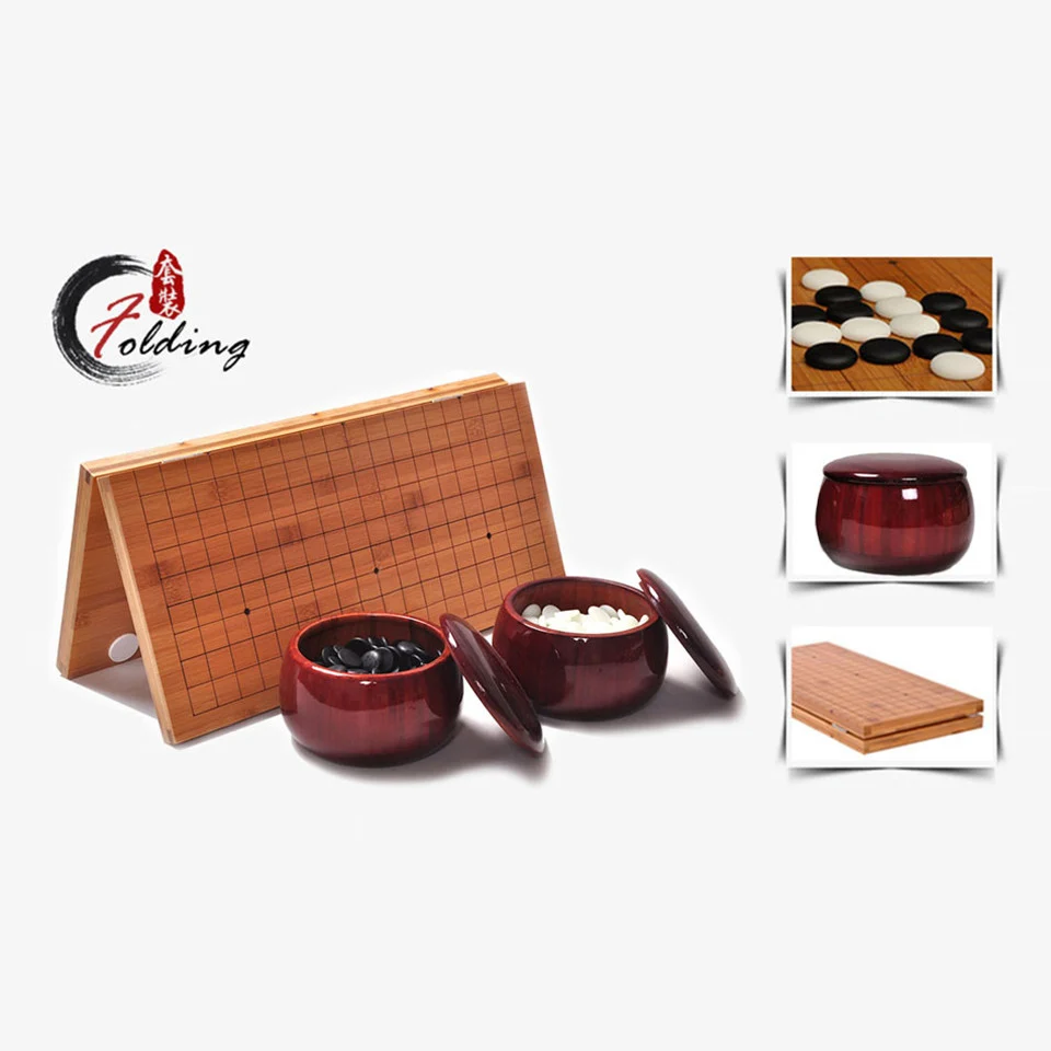 BSTFAMLY Go Chess 19 Road 361 Pcs/Set Chessman Diameter 2.2cm Wood Foldable Chessboard and Jar Chinese Old Game of Go Weiqi G14 BSTFAMLY Go Chess 19 Road 361 Pcs/Set Chessman Diameter 2.2cm Wood Foldable Chessboard and Jar Chinese Old Game of Go Weiqi G14