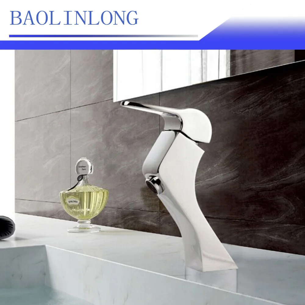 

BAOLINLONG Brass Chrome Basin Faucet Bathroom Faucets Vanity Vessel Deck Mount Sinks Bath Mixer tap