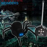 Electronic pet Remote Control Simulation tarantula Eyes Shine smart black Spider 4Ch Halloween RC Tricky Prank Scary Toy gift 2