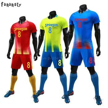 

Top quality football jerseys 2018 men soccer jerseys adult football uniforms boys customized team soccer uniforms kits suits