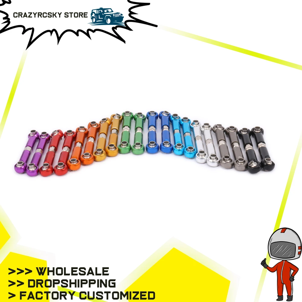 

2PCS Alloy Front Upper 44-55mm Suspension Arm Tie Rod Servo Link For Rc Hobby Model Car 1-12 Wltoys 12428 12423 Truck FY03