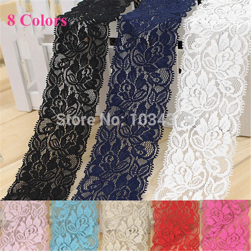 

8Colors 5meters 6.5cm Width Elastic Lace for Fabric Wap Knitting DIY Garment Accessorie EL0014