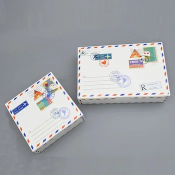 

20PCS Envelope Cake Boxes Gift Packaging For Wedding Party Birthday Maccaron Baking Package Kraft Paper Gift Box Candy Cookies