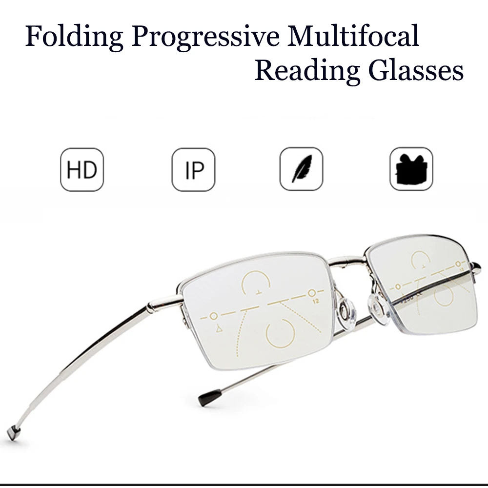 Складные прогрессивные Мультифокальные очки для чтения Gafas De Lectura 2019 с оправой