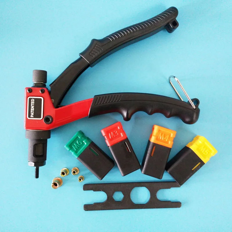 8" Blind Rivet Nut Gun Hand Nut Tool Manual Mandrels M3 M4 M5 M6 Rivnut Gun