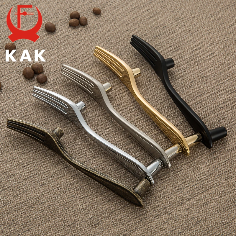 KAK модные ручки шкафа из цинкового сплава кухонная ложка вилка нож ящика новая