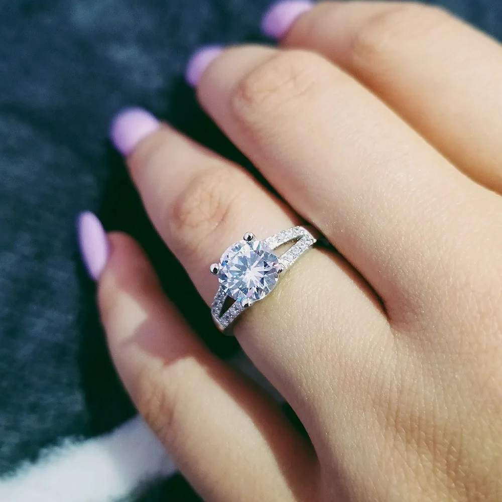 

925 sterling silver Solid wedding engagement promise Rings For Women two colors finger jewelry R1506