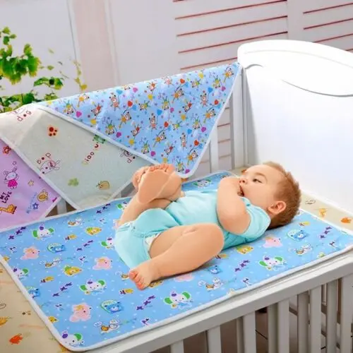 Коврик для подгузников с случайным рисунком для младенцев, водонепроницаемый коврик для пеленания, тканевые подгузники для детей, многоразовая дышащая ткань