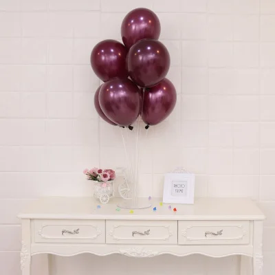 

20pcs 12inch 3.2g Pearl Wine Red Latex Balloons Wine Red Birthday Wedding Decoration Party Inflatable Burgundy Color ballons