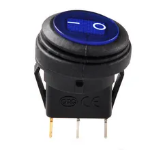 12 В 3pin Вкл/Выкл Rocker Switch 1 ШТ. Красный LED Круглый Водонепроницаемый Авто Лодка SPST SPST Морской SA178re P12 0.3