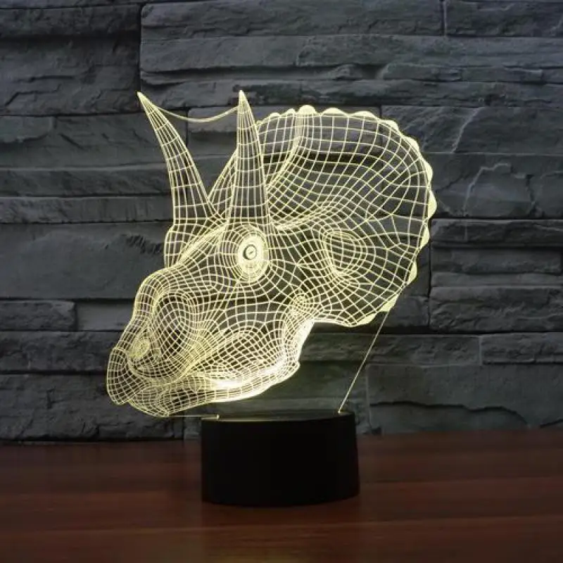 Тигр, лошадь, волк, собака, животное, 3d Светодиодная лампа, 7 цветов, изменение, с фабрики, настольные лампы для гостиной, настольная лампа - Цвет абажура: 7 color change