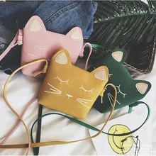 Angelatarch Новое поступление Модная мини-сумка для девочек с вышивкой в виде мультяшного кота из мультфильма PU детская женская сумка через плечо