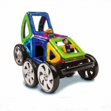16 Unids/lote Imán Diseñador Bloque de Construcción Modelo Con Muñecas de Coches de Juguete De Plástico Bloques de Construcción Magnética Juguetes Para Niños Kids