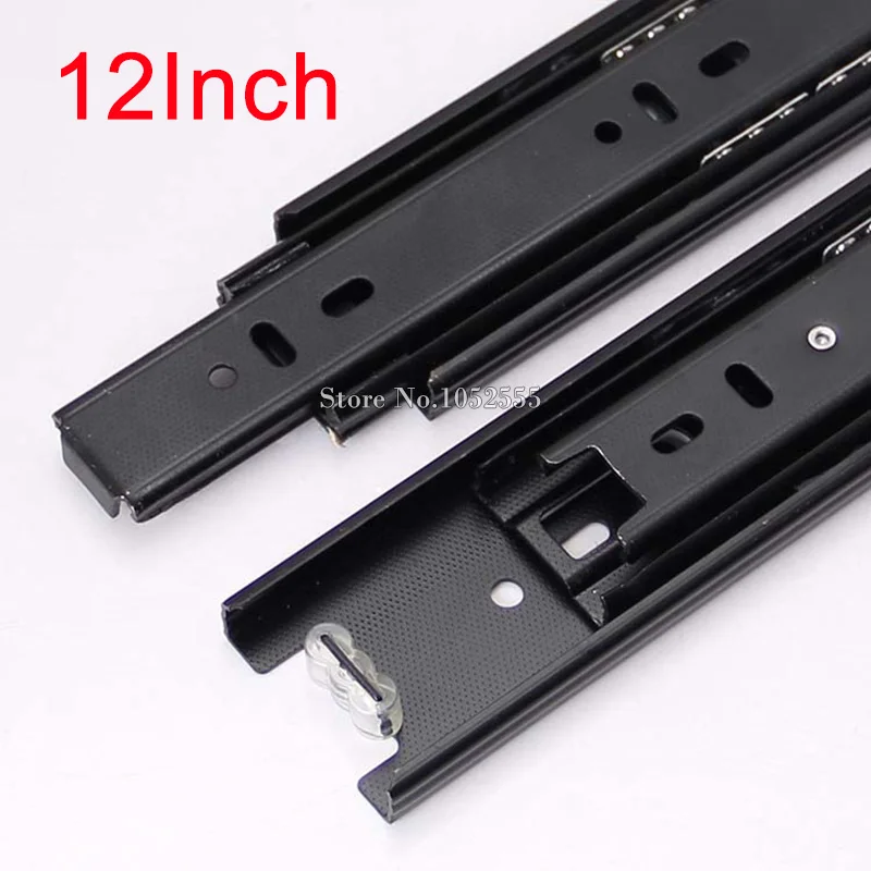 High Quality Portable 3 Fold Telescopic Fully Extension 300mm Drawer Runner Slides Rail Heavy