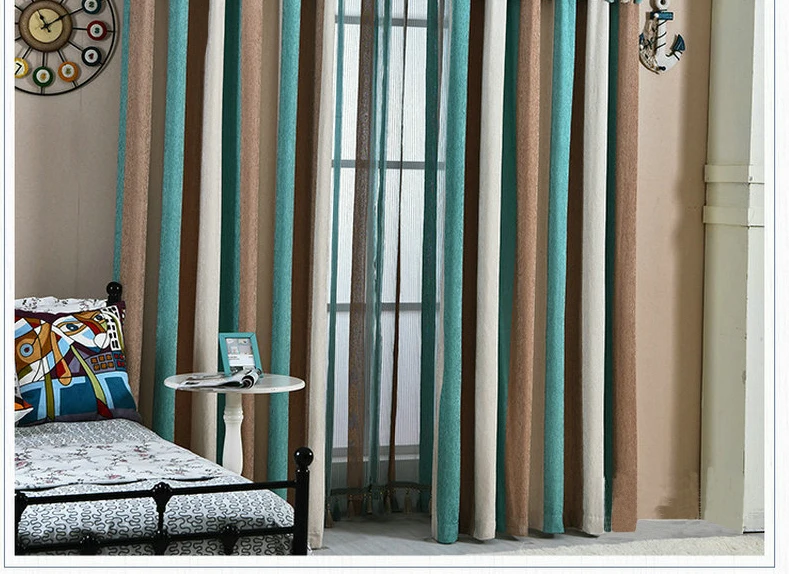 Европейский стиль, цветной интерфейс, шениль, высокая затенение, Затемненные оконные шторы для гостиной, спальни, тюль с цветной тканью