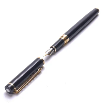 

1Pc Metal Fountain Pen Classical Black Fine Iridium 0.5mm Nib Writing Fountain Pen for Office School Gift