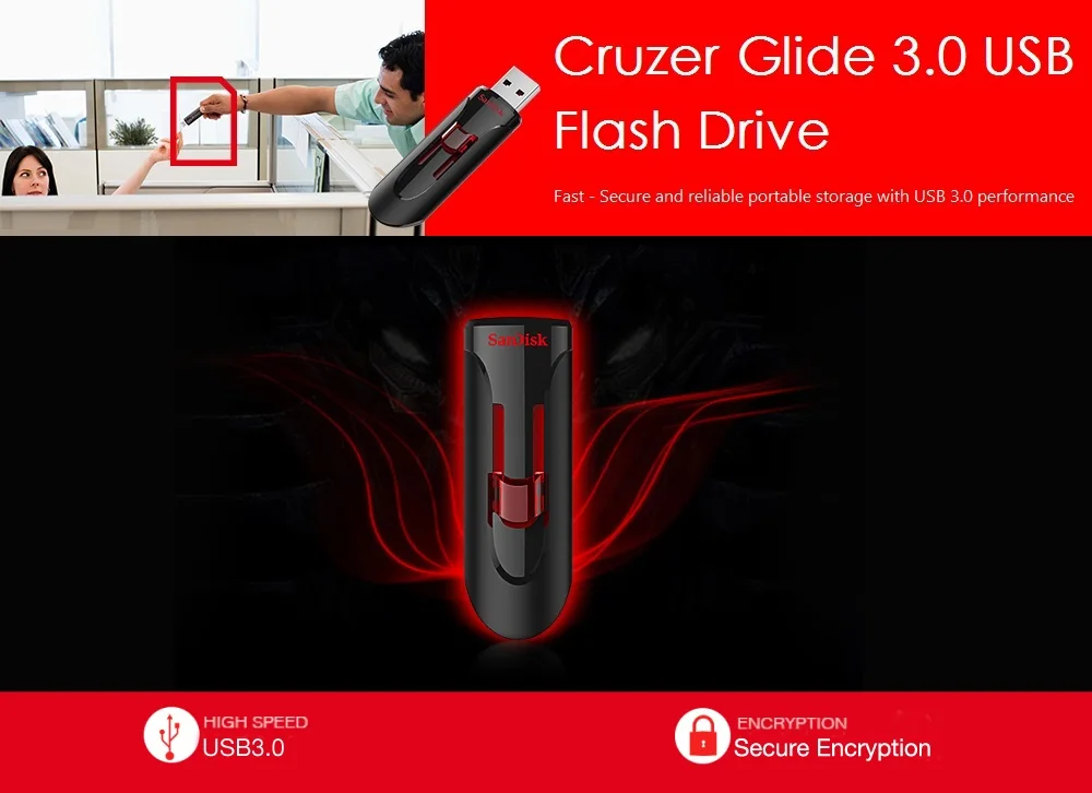 SanDisk Cruzer Glide 32GB 64G 16GB 128GB USB3.0 USB флеш-накопитель 64GB флеш-накопитель USB накопитель