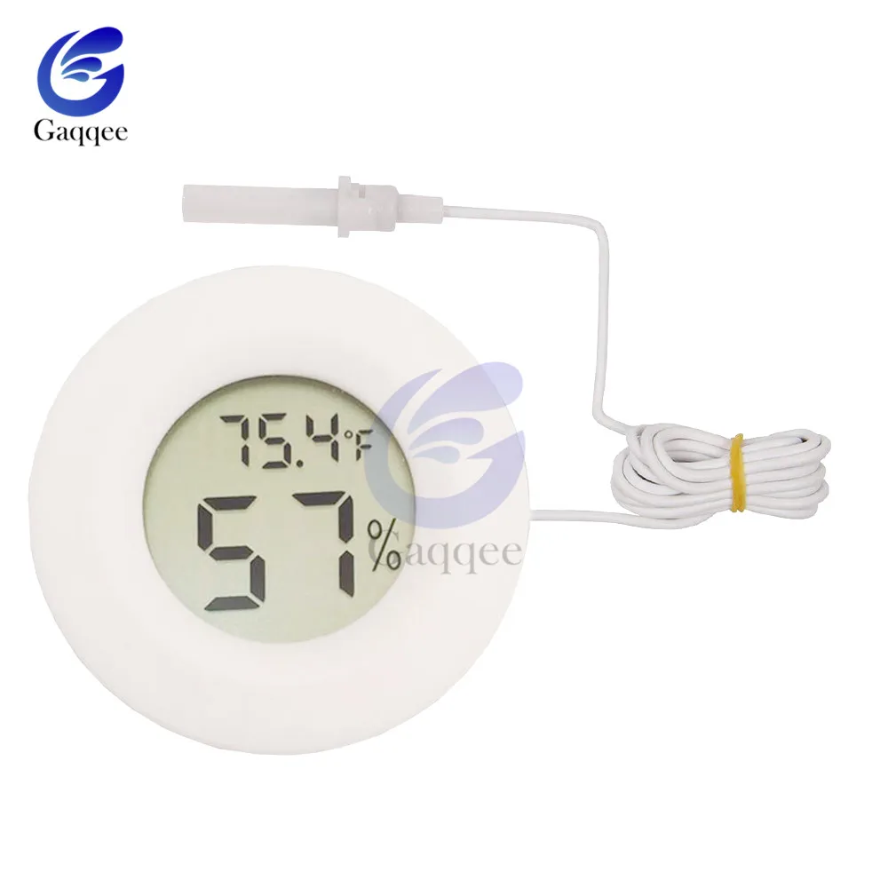 Круглый Мини ЖК-цифровой термометр-гигрометр, датчик температуры в помещении, измеритель влажности для аквариума, морозильник