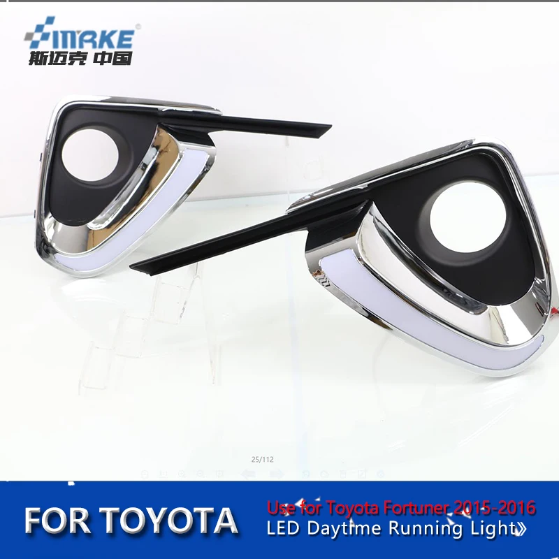 Для Toyota fortuner дневного света-, drl led дальнего света fortuner противотуманный дневной свет белый и желтый
