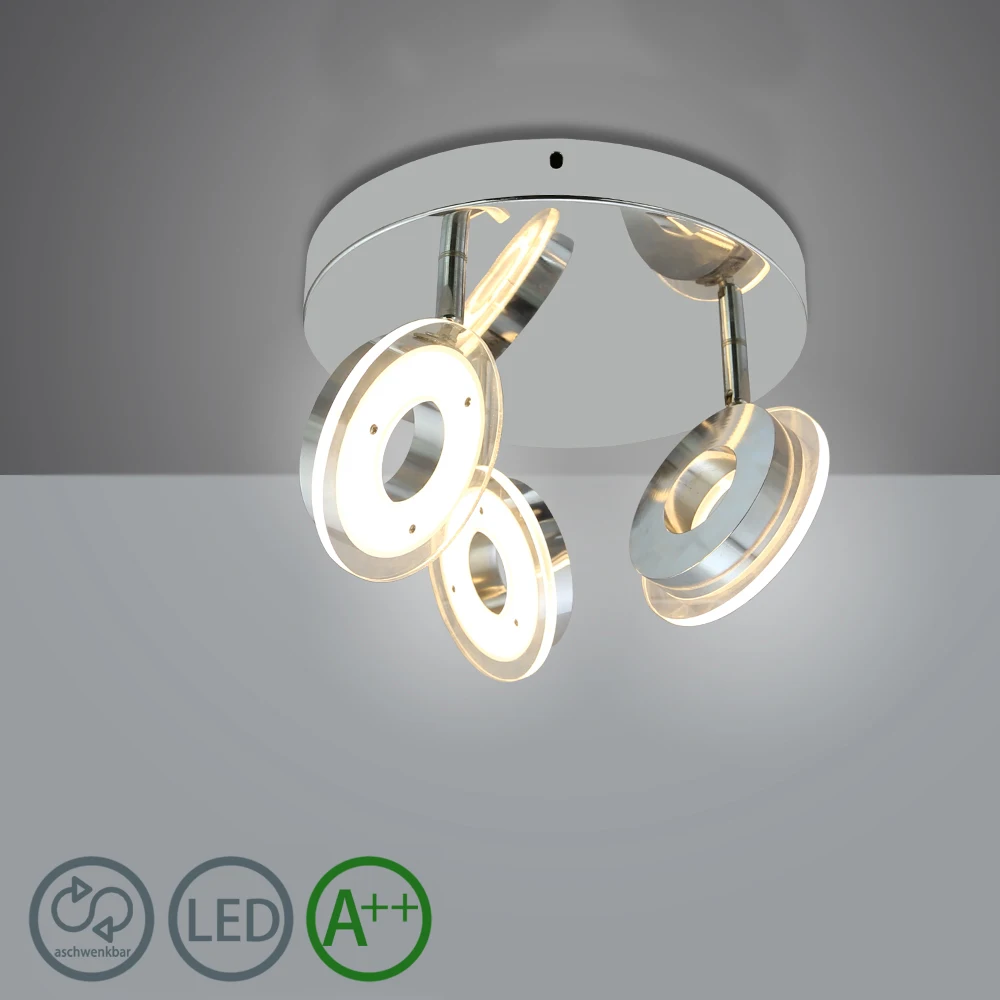 Us 38 61 34 Off Led Modern Ceiling Lamp 3 Heads 18w Spot Light Display Light Rotatable Led Indoor Lighting Chrome Kitchen Bedroom Hallway In Ceiling