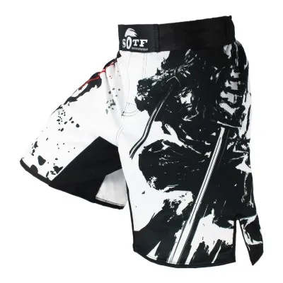 SOTF черные шорты с эластичной резинкой на талии для фитнеса fierce ninja combat спортивные шорты с тигром Муай Тай ММА шорты Одежда для бокса тайский бокс - Цвет: SOT8