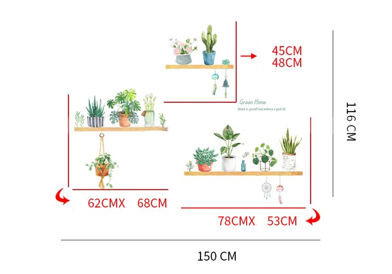 Настенные наклейки бонсай в горшках с зелеными растениями для детской комнаты, гостиной, кухни, окна, домашний декор, декоративные наклейки для домашнего декора