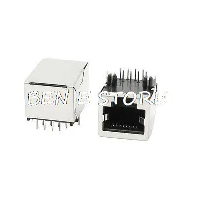 

PCB Mount CAT5/5e/6 компьютерная LAN 8P8C RJ45 коннектор гнезда 2 шт.