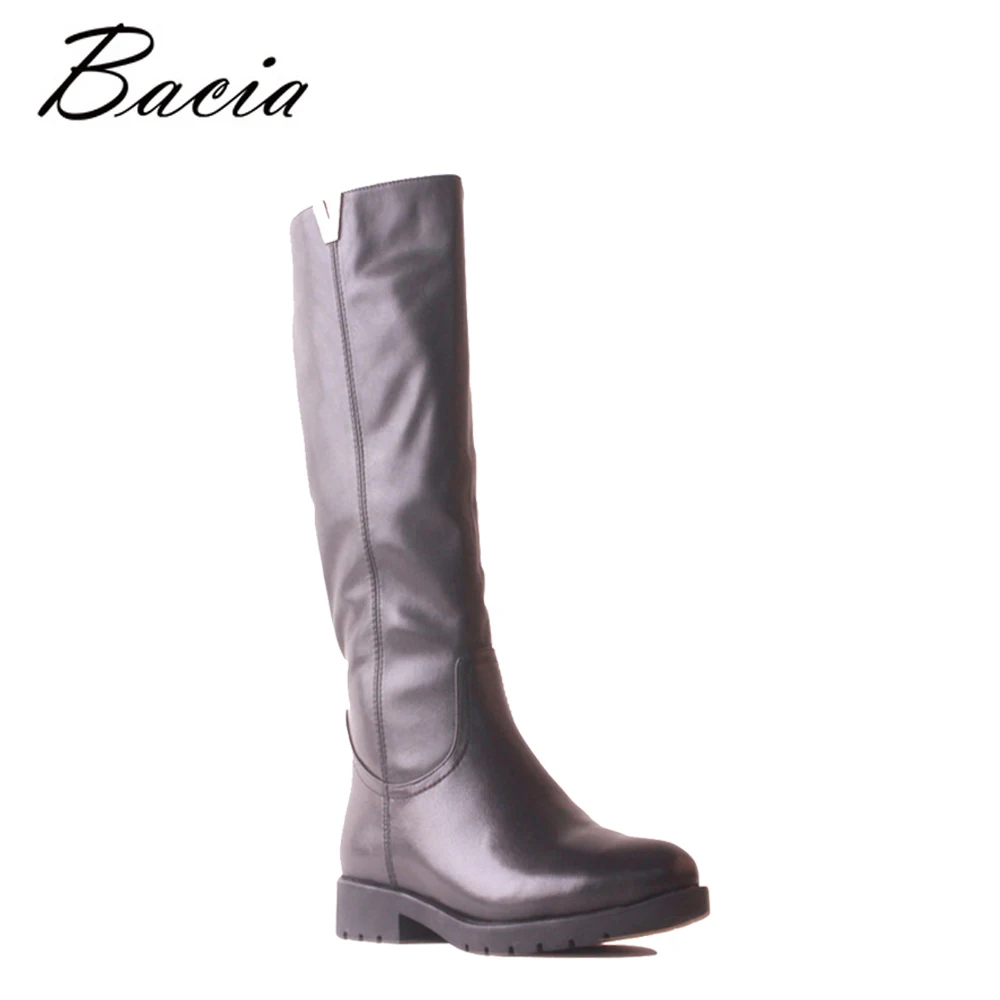 Bacia High Quality Shoes Brand Winter Low Heel Soft Genuine Leather Long Boots High Knee Wool Fur Warm Women Snow Shoes SB124 Bacia High Quality Shoes Brand Winter Low Heel Soft Genuine Leather Long Boots High Knee Wool Fur Warm Women Snow Shoes SB124